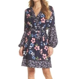 Eliza J - Long Sleeve Floral Wrap Dress